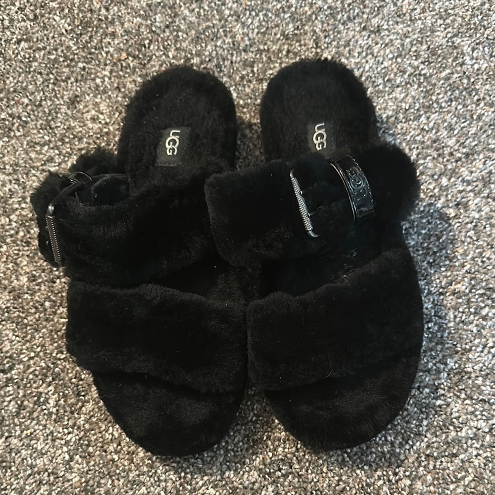 UGG Black Fuzzy Shoes